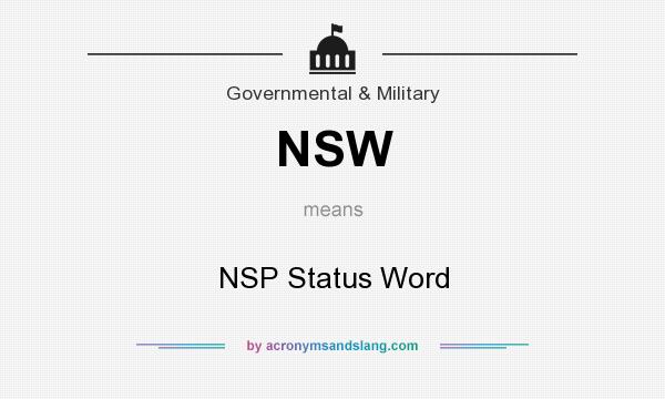 What does NSW mean? It stands for NSP Status Word