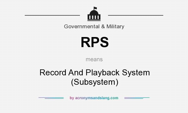 What does RPS mean? It stands for Record And Playback System (Subsystem)