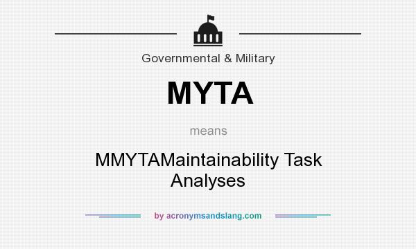 What does MYTA mean? It stands for MMYTAMaintainability Task Analyses