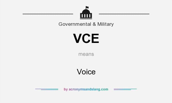 What does VCE mean? It stands for Voice