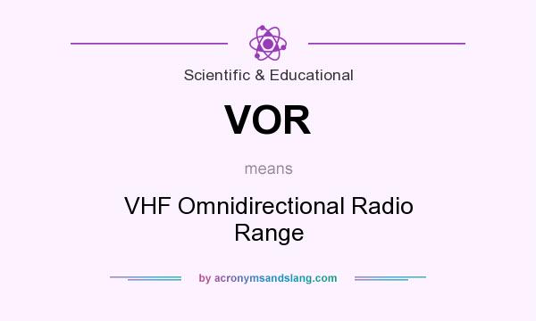 What does VOR mean? It stands for VHF Omnidirectional Radio Range
