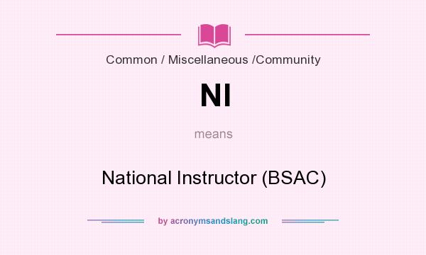 What does NI mean? It stands for National Instructor (BSAC)