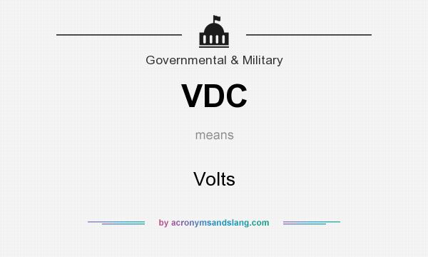 What does VDC mean? It stands for Volts