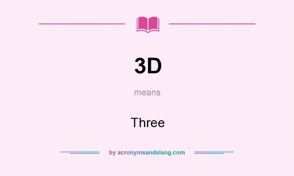 What does 3D mean? It stands for Three