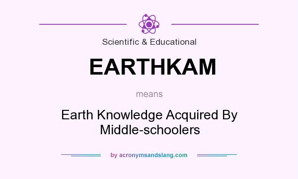 What does EARTHKAM mean? It stands for Earth Knowledge Acquired By Middle-schoolers