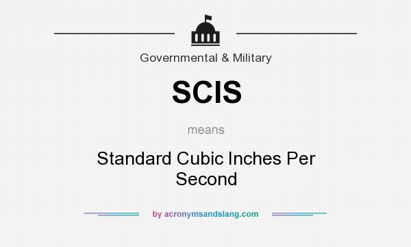 What does SCIS mean? It stands for Standard Cubic Inches Per Second