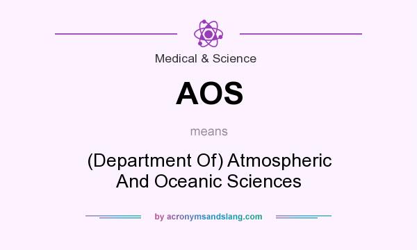 What does AOS mean? It stands for (Department Of) Atmospheric And Oceanic Sciences