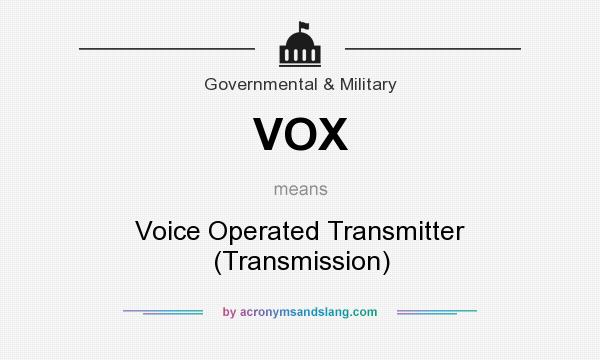 What does VOX mean? It stands for Voice Operated Transmitter (Transmission)