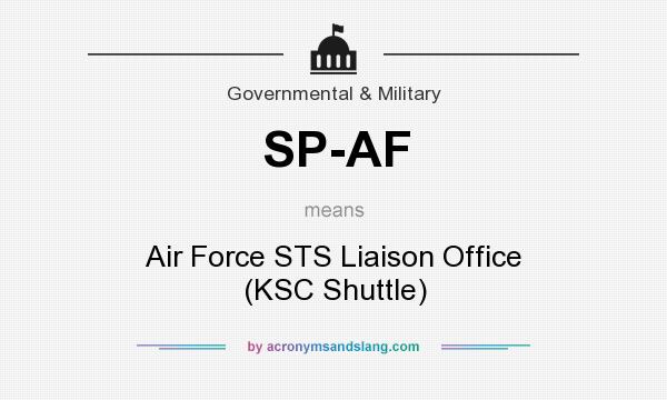 What does SP-AF mean? It stands for Air Force STS Liaison Office (KSC Shuttle)