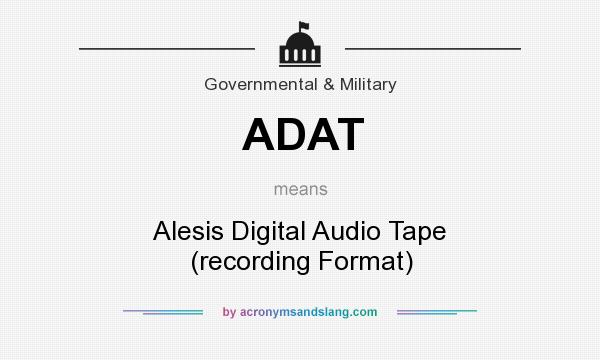 What does ADAT mean? It stands for Alesis Digital Audio Tape (recording Format)