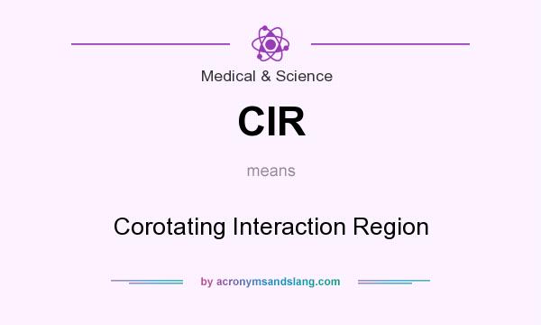 What does CIR mean? It stands for Corotating Interaction Region