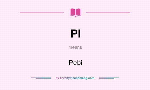 What does PI mean? It stands for Pebi