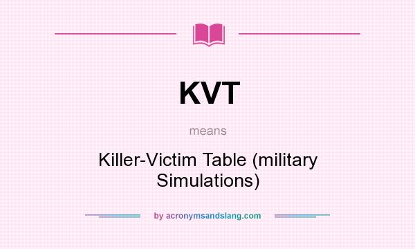 What does KVT mean? It stands for Killer-Victim Table (military Simulations)