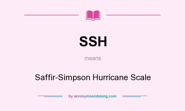 What does SSH mean? It stands for Saffir-Simpson Hurricane Scale