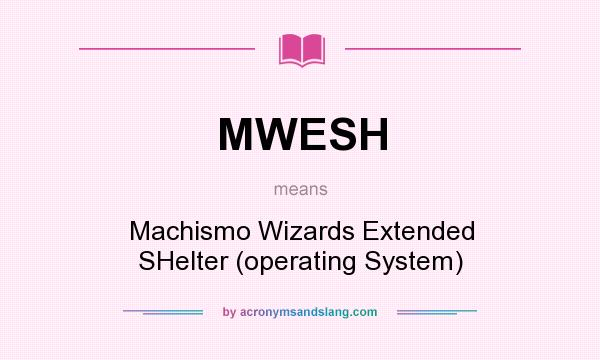 What does MWESH mean? It stands for Machismo Wizards Extended SHelter (operating System)