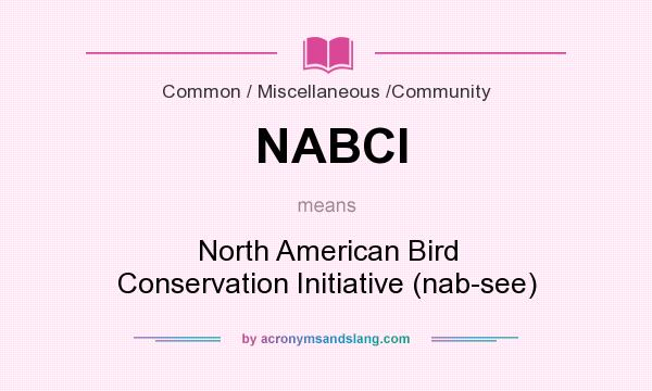 What does NABCI mean? It stands for North American Bird Conservation Initiative (nab-see)