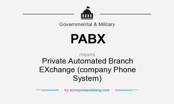 What does PABX mean? It stands for Private Automated Branch EXchange (company Phone System)