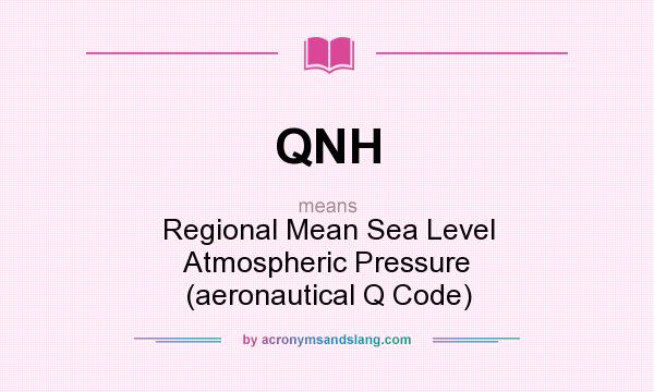 What does QNH mean? It stands for Regional Mean Sea Level Atmospheric Pressure (aeronautical Q Code)