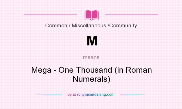 What does M mean? It stands for Mega - One Thousand (in Roman Numerals)