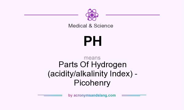 What does PH mean? It stands for Parts Of Hydrogen (acidity/alkalinity Index) - Picohenry