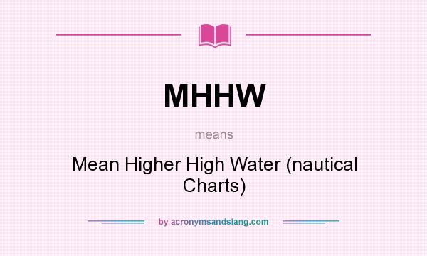 What does MHHW mean? It stands for Mean Higher High Water (nautical Charts)
