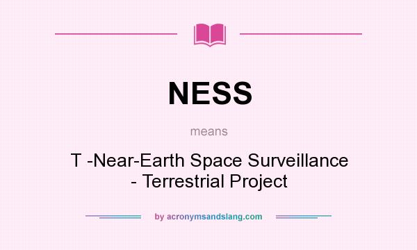 What does NESS mean? It stands for T -Near-Earth Space Surveillance - Terrestrial Project