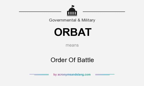 What does ORBAT mean? It stands for Order Of Battle