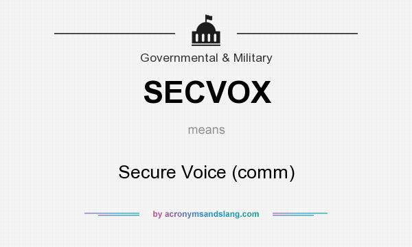 What does SECVOX mean? It stands for Secure Voice (comm)