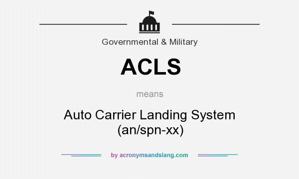 What does ACLS mean? It stands for Auto Carrier Landing System (an/spn-xx)