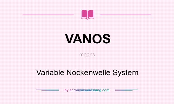 What does VANOS mean? It stands for Variable Nockenwelle System