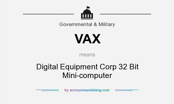 What does VAX mean? It stands for Digital Equipment Corp 32 Bit Mini-computer