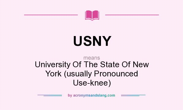 What does USNY mean? It stands for University Of The State Of New York (usually Pronounced Use-knee)