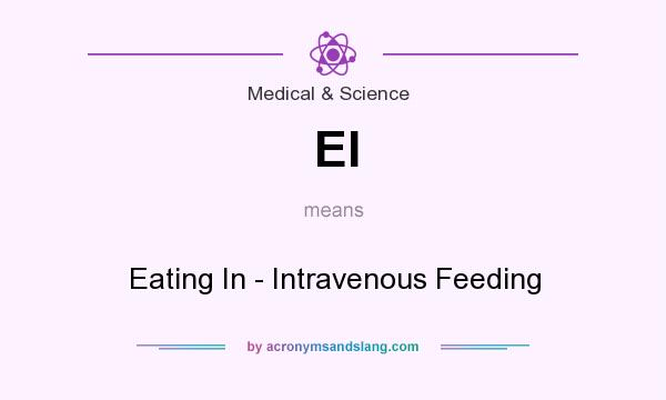 What does EI mean? It stands for Eating In - Intravenous Feeding