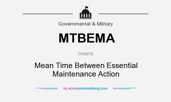 What does MTBEMA mean? It stands for Mean Time Between Essential Maintenance Action