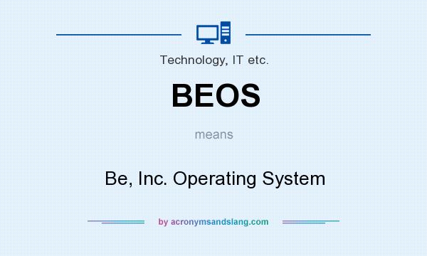 What does BEOS mean? It stands for Be, Inc. Operating System