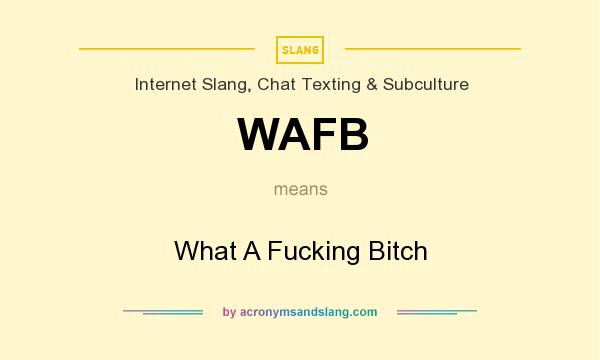 What does WAFB mean? It stands for What A Fucking Bitch