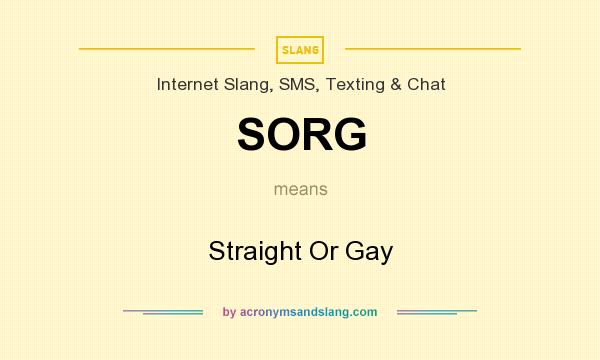 What does SORG mean? It stands for Straight Or Gay