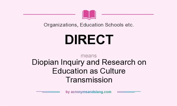 What does DIRECT mean? It stands for Diopian Inquiry and Research on Education as Culture Transmission