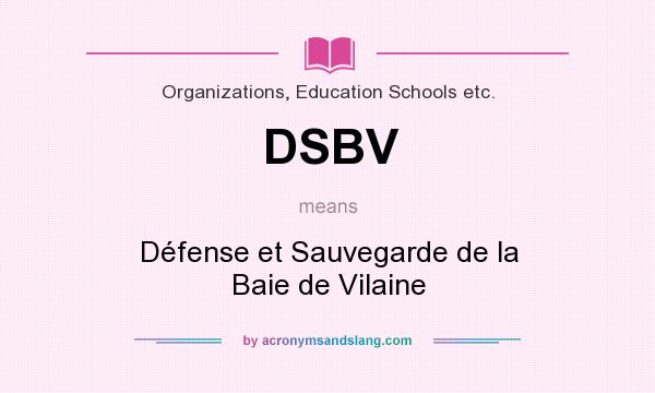 What does DSBV mean? It stands for Défense et Sauvegarde de la Baie de Vilaine