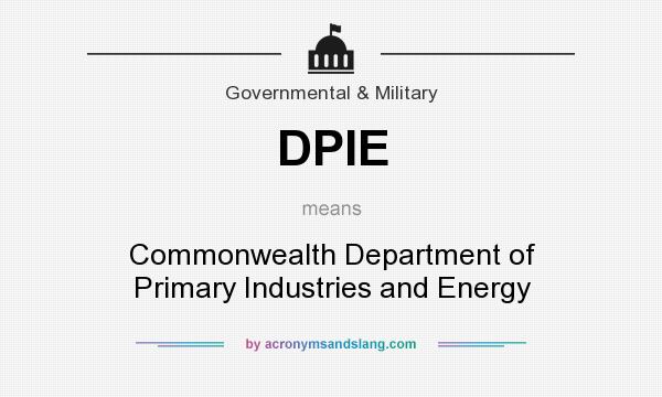 What does DPIE mean? It stands for Commonwealth Department of Primary Industries and Energy