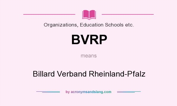 What does BVRP mean? It stands for Billard Verband Rheinland-Pfalz