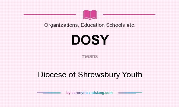 What does DOSY mean? It stands for Diocese of Shrewsbury Youth