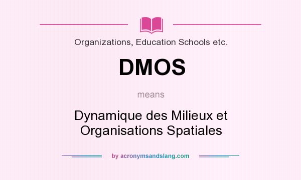 What does DMOS mean? It stands for Dynamique des Milieux et Organisations Spatiales
