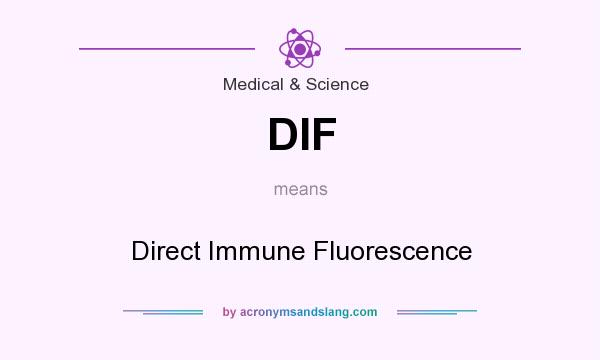 What does DIF mean? It stands for Direct Immune Fluorescence