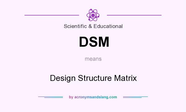 What does DSM mean? It stands for Design Structure Matrix
