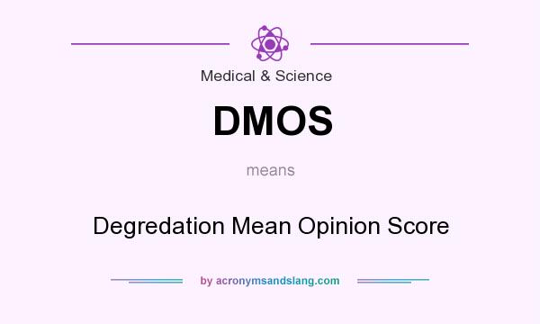 What does DMOS mean? It stands for Degredation Mean Opinion Score