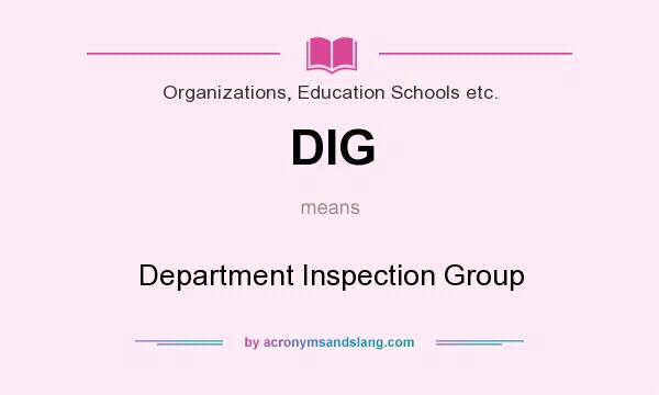 What does DIG mean? It stands for Department Inspection Group