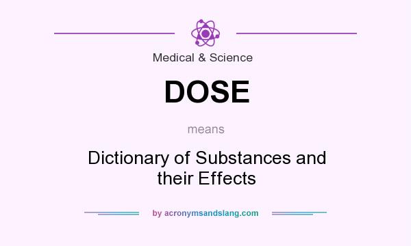 What does DOSE mean? It stands for Dictionary of Substances and their Effects
