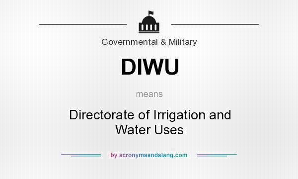 What does DIWU mean? It stands for Directorate of Irrigation and Water Uses