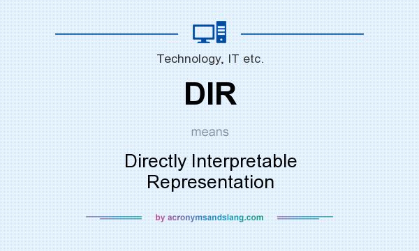 What does DIR mean? It stands for Directly Interpretable Representation